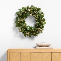 Faux Green Hops Wreath 28"