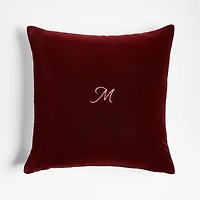 Faux Mohair Recycled 20"x20" Brick Red Throw Pillow Cover