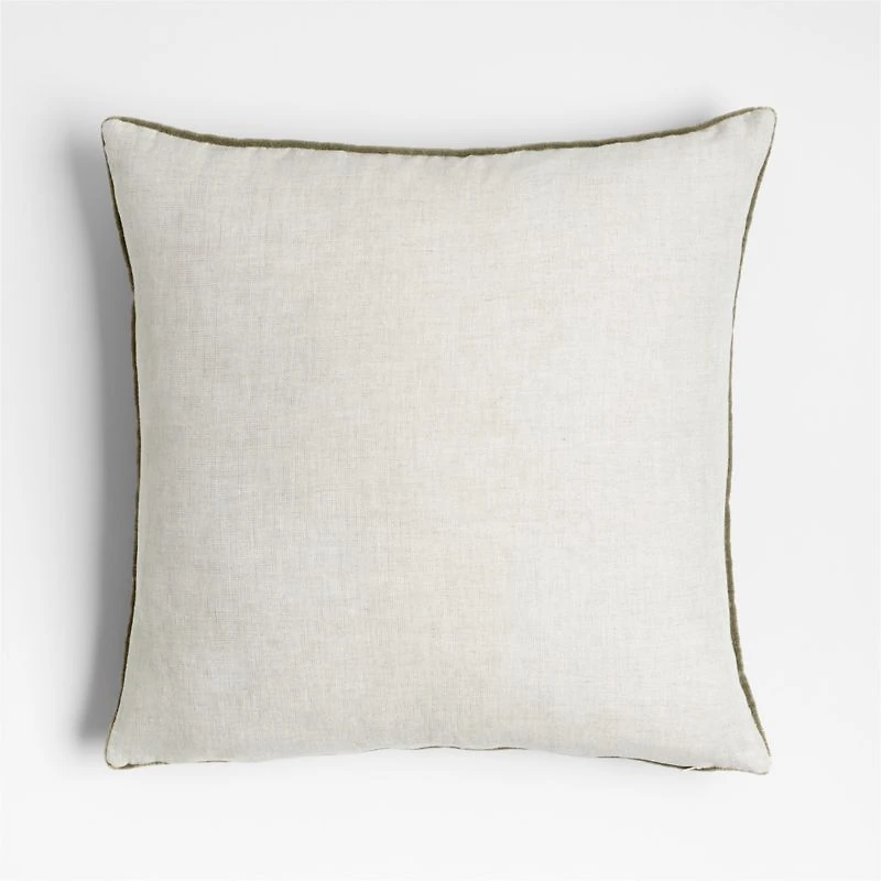 Faux Mohair Linen 20"x20" Garden Green Throw Pillow Cover