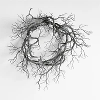 Faux Pre-Lit Black Branch Wreath 26"