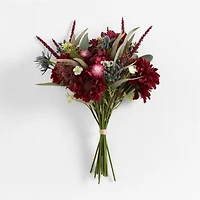 Faux Purple Dahlia and Eucalyptus Bouquet