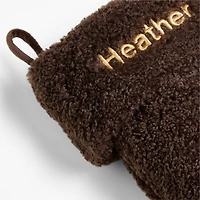 Deep Brown Faux Shearling Christmas Stocking