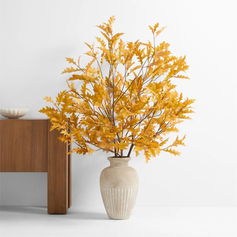 Faux Yellow Oak Leaf Branch 68"