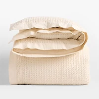 Organic Cotton Waffle Undyed Full/Queen Duvet Cover