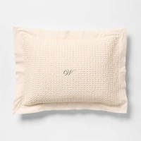 Organic Cotton Waffle Undyed Standard Bed Pillow Sham
