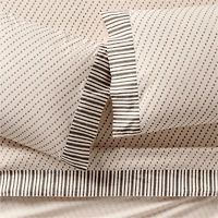 Favorite Washed Organic Cotton Block Print Queen Bed Sheet Set