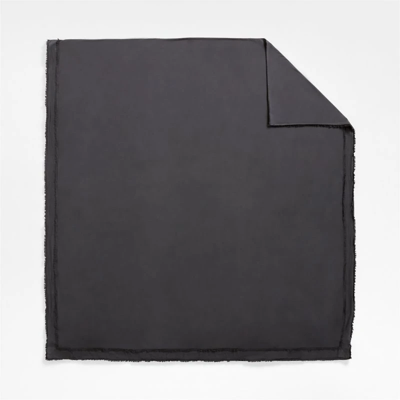 Favorite Washed Organic Cotton Midnight Navy Blue Eyelash Full/Queen Duvet Cover