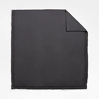 Favorite Washed Organic Cotton Midnight Navy Blue Eyelash Full/Queen Duvet Cover