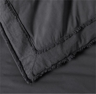 Favorite Washed Organic Cotton Midnight Navy Eyelash Full/Queen Duvet Cover