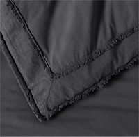 Favorite Washed Organic Cotton Midnight Navy Blue Eyelash Full/Queen Duvet Cover