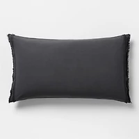 Favorite Washed Organic Cotton Midnight Navy Eyelash King Bed Pillow Sham
