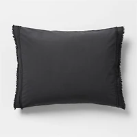 Favorite Washed Organic Cotton Midnight Navy Eyelash King Bed Pillow Sham