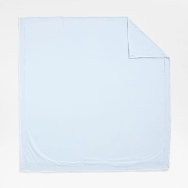 Favorite Washed Organic Cotton Pale Blue Eyelash Full/Queen Duvet Cover