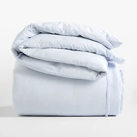 Favorite Washed Organic Cotton Pale Blue Eyelash Full/Queen Duvet Cover