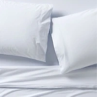 Favorite Washed Organic Cotton Pale Blue Queen Bed Sheet Set