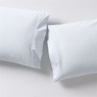 Favorite Washed Organic Cotton Pale Blue Standard Pillowcases, Set of 2