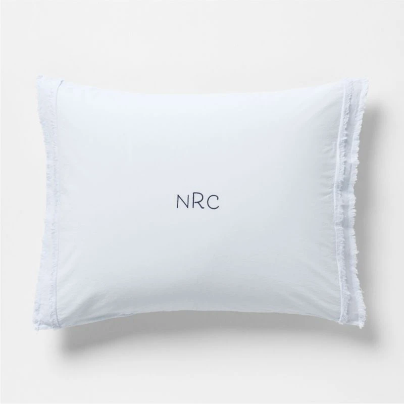 Favorite Washed Organic Cotton Pale Blue Eyelash Standard Bed Pillow Sham