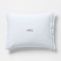 Favorite Washed Organic Cotton Pale Blue Eyelash Standard Bed Pillow Sham