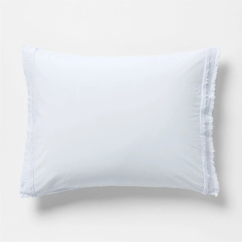 Favorite Washed Organic Cotton Pale Blue Eyelash Standard Bed Pillow Sham
