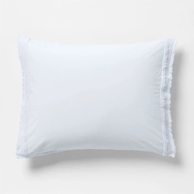 Favorite Washed Organic Cotton Pale Blue Eyelash Standard Bed Pillow Sham