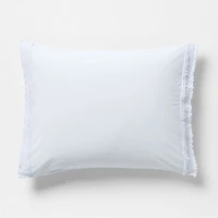 Favorite Washed Organic Cotton Pale Blue Eyelash Standard Bed Pillow Sham