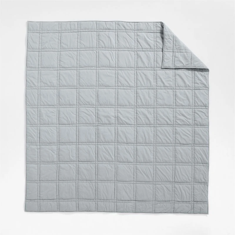 Favorite Washed Organic Cotton Percale Mist Blue King Comforter