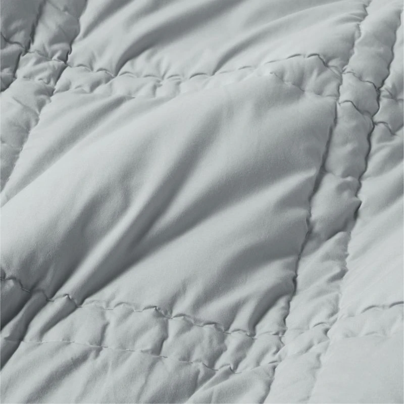 Favorite Washed Organic Cotton Percale Mist Blue Standard Comforter Bed Pillow Sham