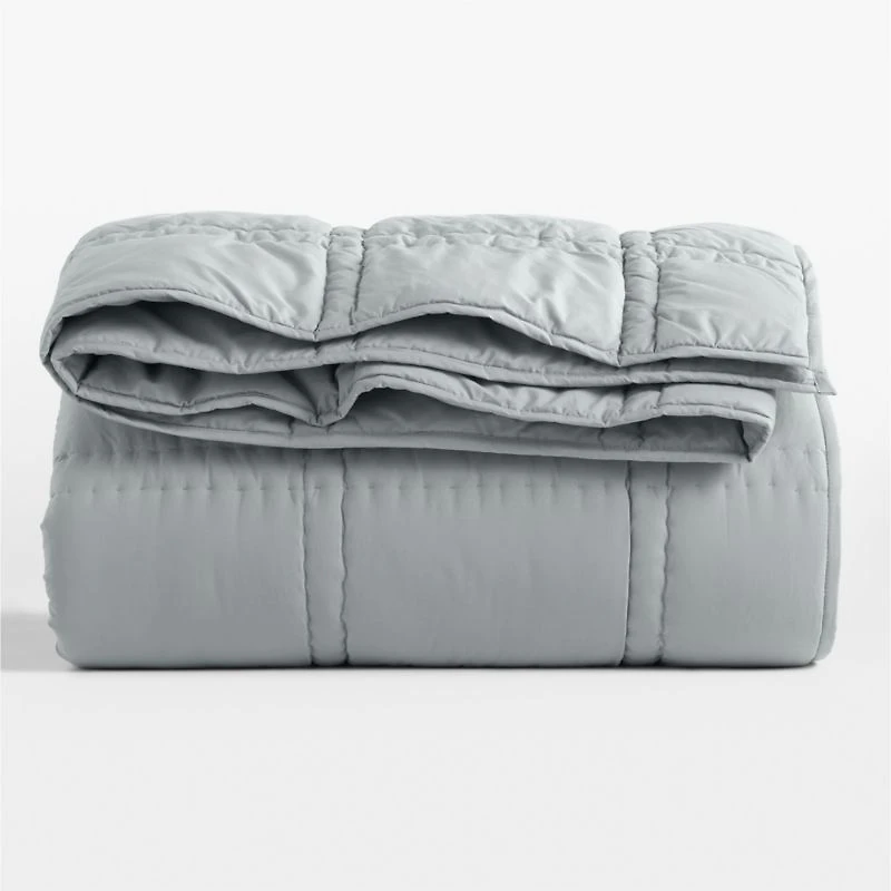 Favorite Washed Organic Cotton Percale Mist Blue King Comforter