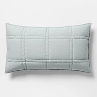 Favorite Washed Organic Cotton Percale Mist Blue King Comforter Bed Pillow Sham