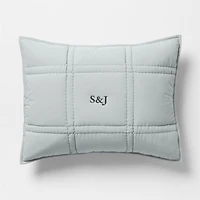 Favorite Washed Organic Cotton Percale Mist Blue Standard Comforter Bed Pillow Sham