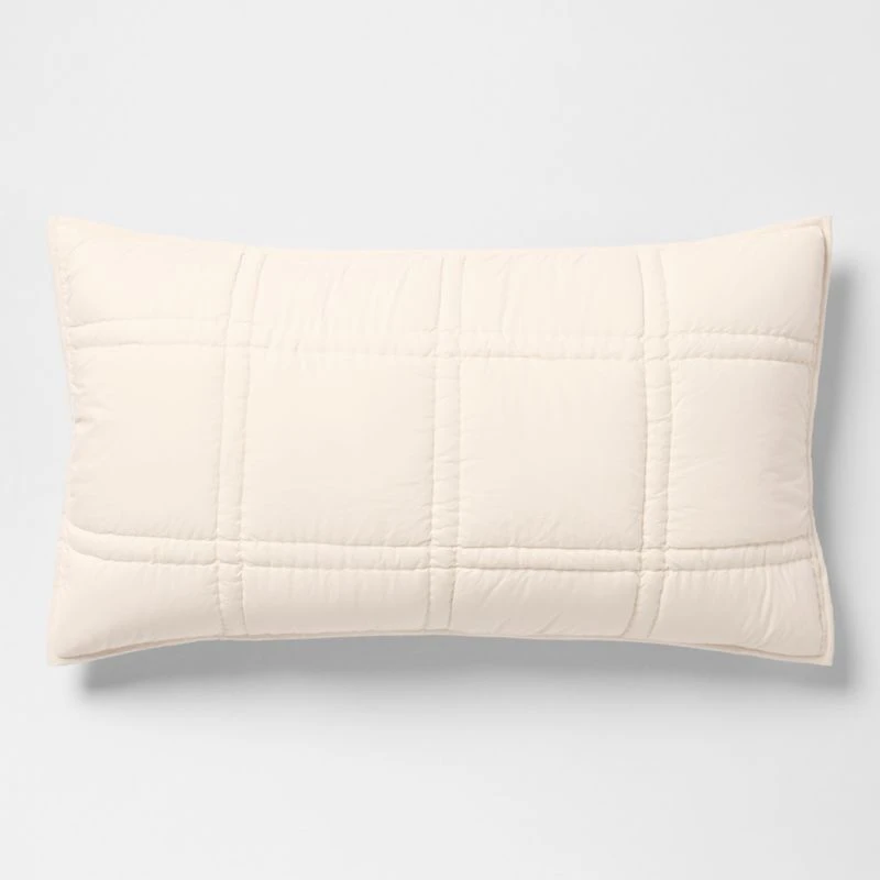 Favorite Washed Organic Cotton Percale Undyed King Comforter Bed Pillow Sham