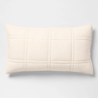 Favorite Washed Organic Cotton Percale Undyed King Comforter Bed Pillow Sham