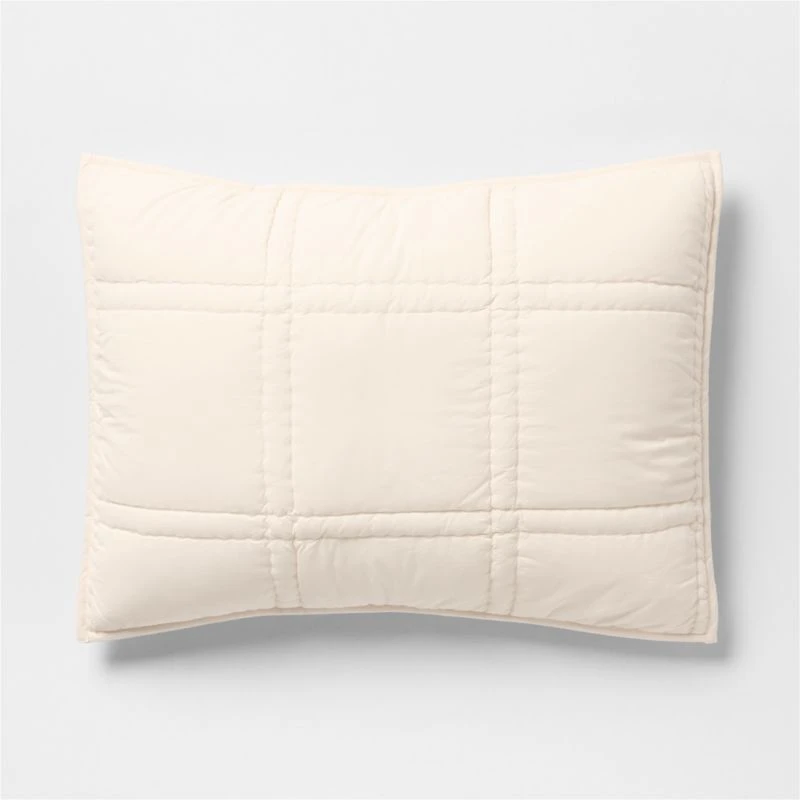 Favorite Washed Organic Cotton Percale Undyed King Comforter Bed Pillow Sham