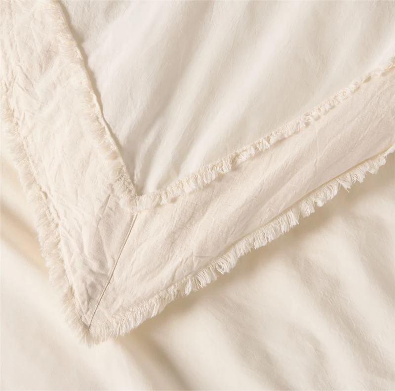 Favorite Washed Organic Cotton Undyed Eyelash King Bed Pillow Sham