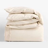 Favorite Washed Organic Cotton Undyed Eyelash King Duvet Cover