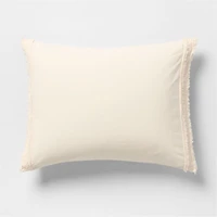 Favorite Washed Organic Cotton Undyed Eyelash King Bed Pillow Sham