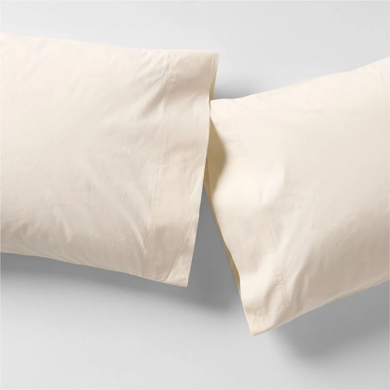 Favorite Washed Organic Cotton Undyed Standard Pillowcases, Set of 2