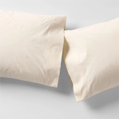 Favorite Washed Organic Cotton Undyed Standard Pillowcases, Set of 2