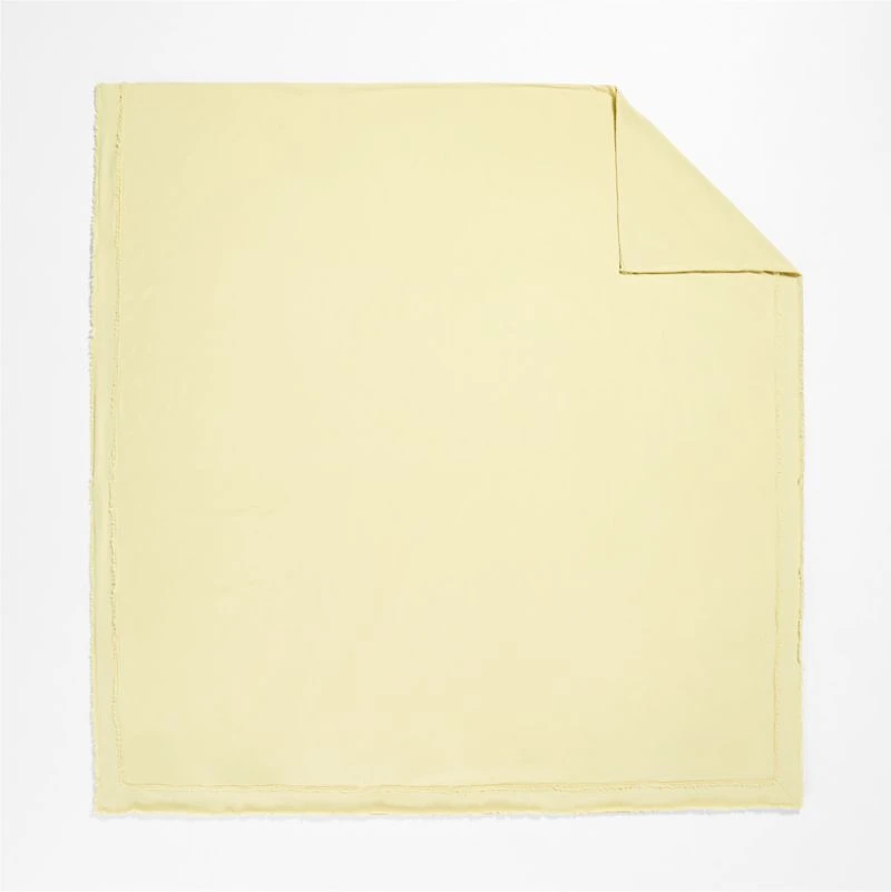 Favorite Washed Organic Cotton Lemon Yellow Sorbet King Eyelash Duvet Cover