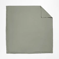 Favorite Washed Organic Cotton Shadow Sage Green Eyelash Full/Queen Duvet Cover