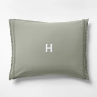 Favorite Washed Organic Cotton Shadow Sage Green Eyelash Standard Bed Pillow Sham