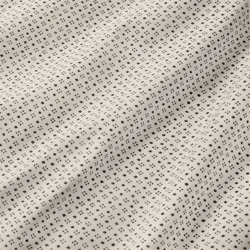 Favorite Washed Organic Cotton Natural Taupe and Midnight Navy Diamond Printed Queen Bed Sheet Set
