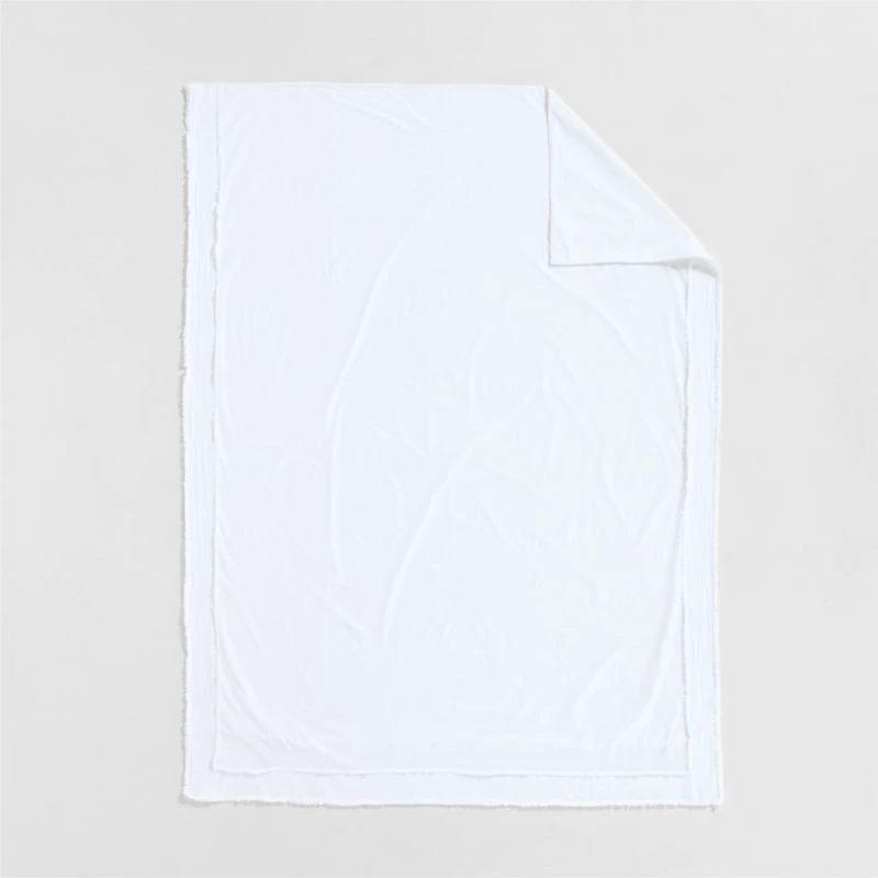 Favorite Washed Organic Cotton White Eyelash Twin/Twin XL Duvet Cover