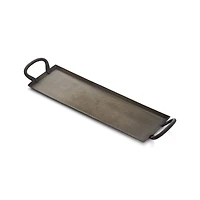 Feast Rectangular Hammered Iron Serving Platter with Handles