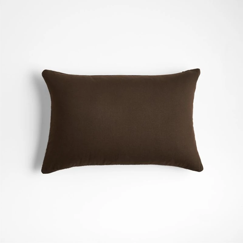 Fedo Wool Blend 22"x15" Deep Brown Throw Pillow Cover