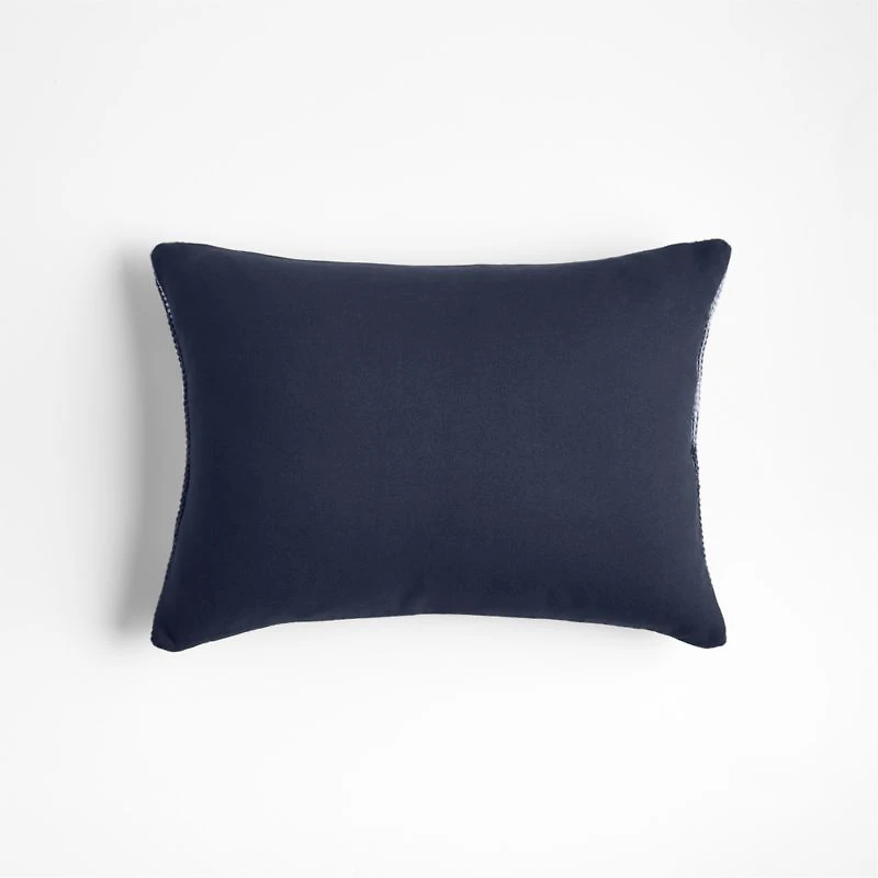 Fedo Wool Blend 22"x15" Indigo Blue Throw Pillow Cover