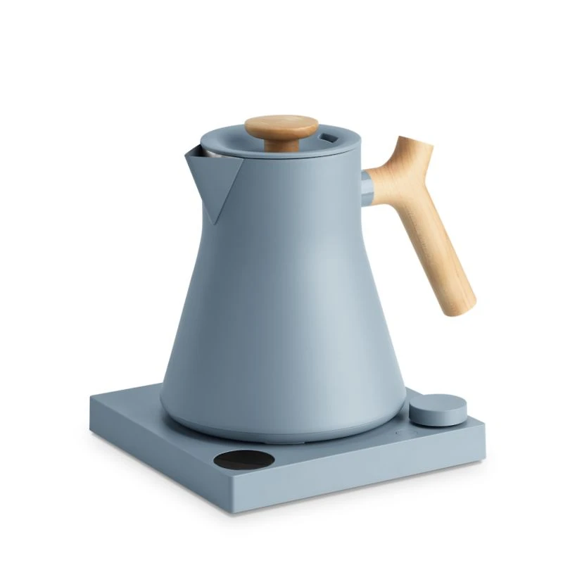Fellow Corvo EKG Pro Electric Tea Kettle in Hazy Blue with Maple Accents