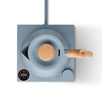 Fellow Corvo EKG Pro Electric Tea Kettle in Hazy Blue with Maple Accents