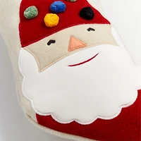 Ivory Felt Santa Kids Christmas Stocking