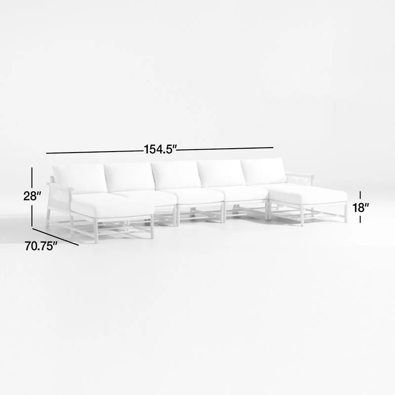 Fen Double Chaise Outdoor Sectional Sofa